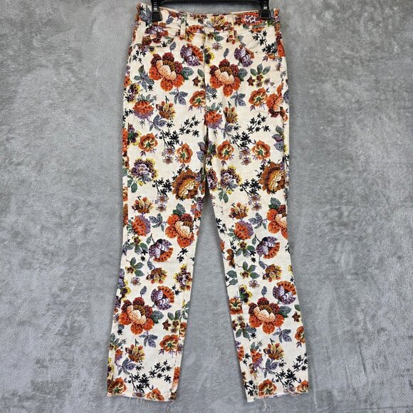 Pilcro Denim - Pilcro High-Rise Cigarette Jeans Womens 27 Floral Print Skinny Stretch Denim
